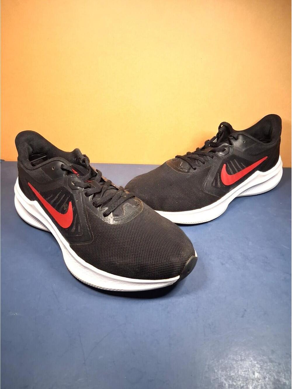 NIKE MEN'S DOWNSHIFTER RUNNING SHOE C19982-006 BLACK/RED MESH SIZE 9